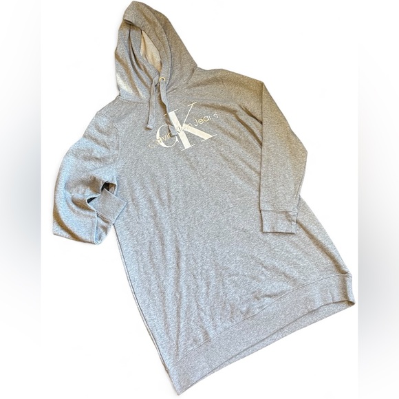 Calvin Klein Metallic Monogram Logo Sweatshirt Dress - Picture 6 of 6